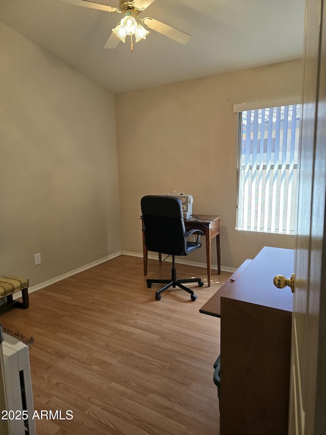 17821 N Woodrose Ave, Surprise, AZ 85374 - office space with wood finished floors, a ceiling fan, and baseboards