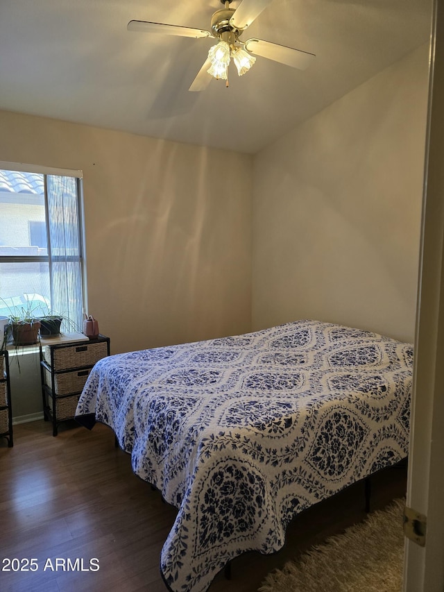 17821 N Woodrose Ave, Surprise, AZ 85374 - bedroom with wood finished floors and a ceiling fan