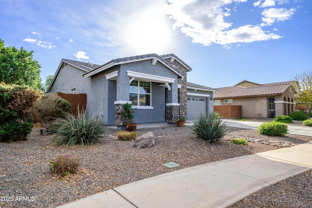 view of front of house with a garage