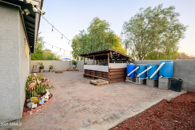 view of patio / terrace featuring a gazebo