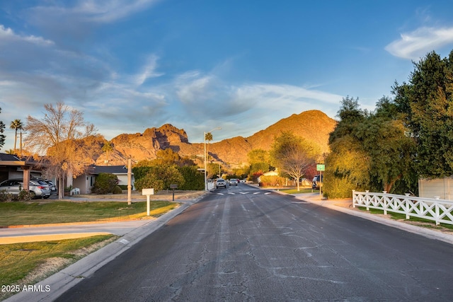 view of street featuring a mountain view