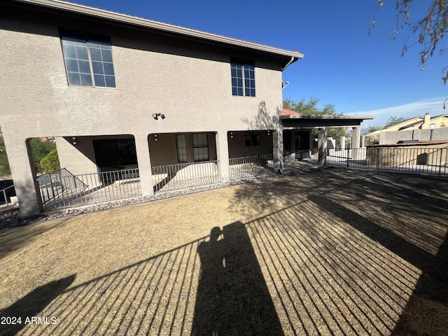 15230 N Blackbird Dr, Fountain Hills, AZ 85268 - back of property with a patio area and stucco siding