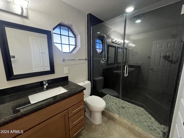 15230 N Blackbird Dr, Fountain Hills, AZ 85268 - bathroom featuring toilet, vanity, and a shower stall