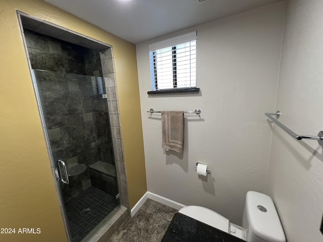 15230 N Blackbird Dr, Fountain Hills, AZ 85268 - bathroom with toilet, a shower stall, and baseboards