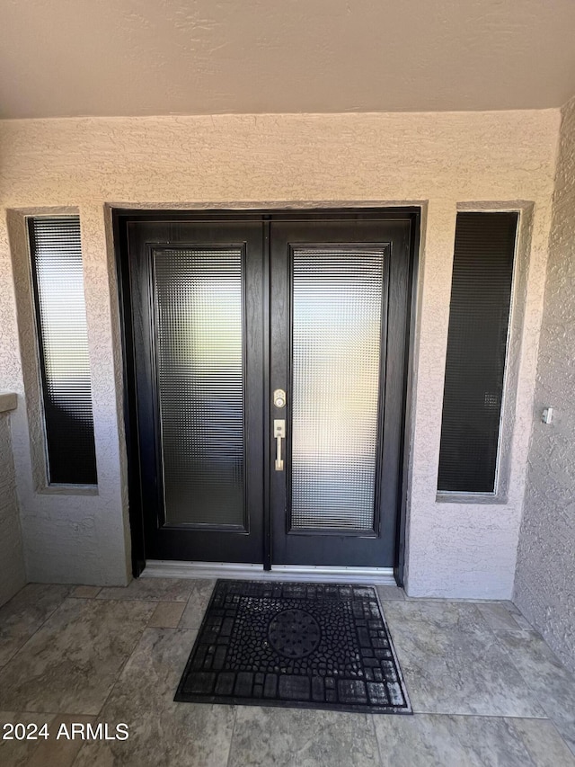 15230 N Blackbird Dr, Fountain Hills, AZ 85268 - doorway to property featuring stucco siding and french doors