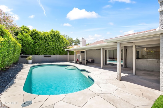 8007 E Del Tesoro Dr, Scottsdale, AZ 85258 - view of swimming pool featuring a patio area and a fenced backyard