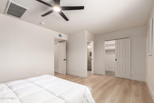 2348 E Diamond Ave, Mesa, AZ 85204 - bedroom with light wood-type flooring, baseboards, and ceiling fan