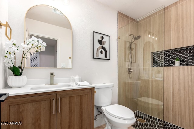 2348 E Diamond Ave, Mesa, AZ 85204 - full bathroom featuring toilet, vanity, and a tile shower