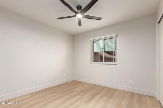 2348 E Diamond Ave, Mesa, AZ 85204 - unfurnished room featuring a ceiling fan, baseboards, and light wood-type flooring