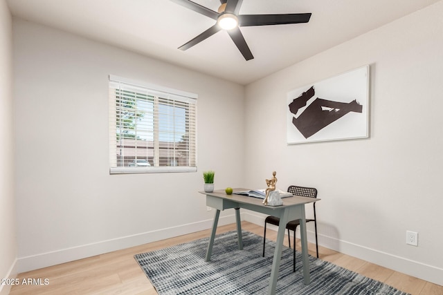 2348 E Diamond Ave, Mesa, AZ 85204 - office featuring wood finished floors, baseboards, and ceiling fan