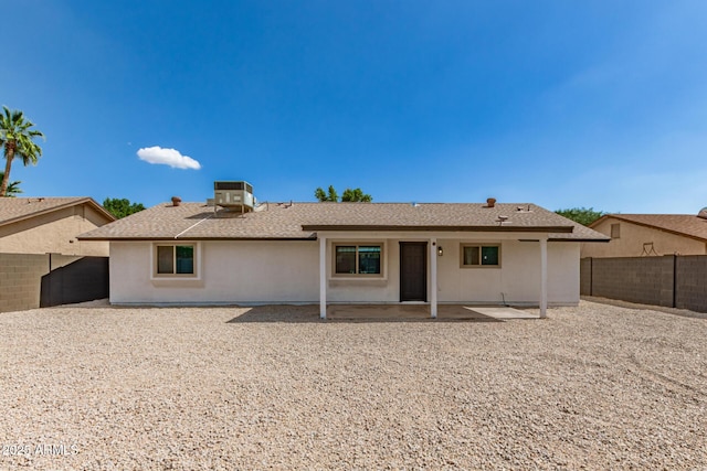 2348 E Diamond Ave, Mesa, AZ 85204 - rear view of house with central air condition unit, a patio, a fenced backyard, and stucco siding
