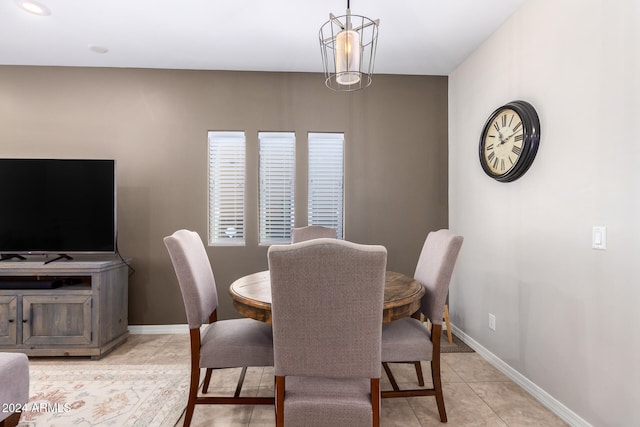 view of tiled dining space