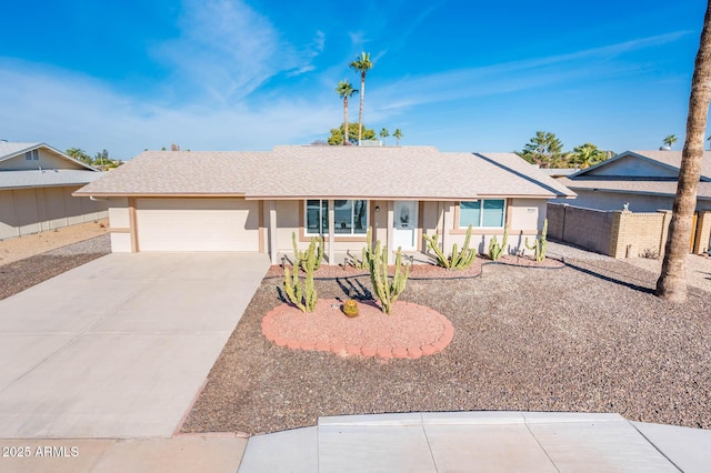 ranch-style home with a garage