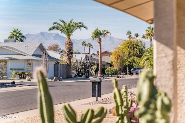 exterior details with a mountain view