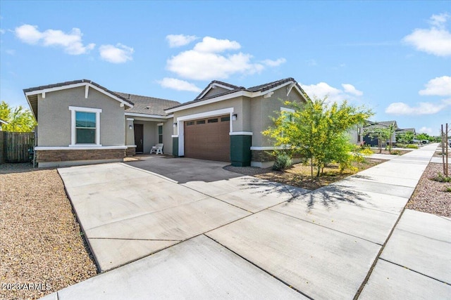 ranch-style home with a garage