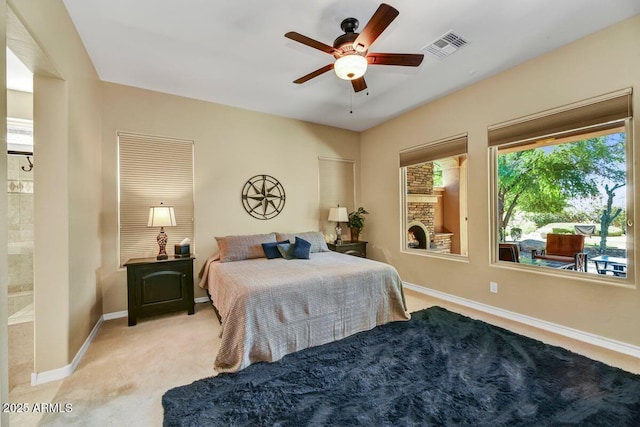 12903 W Brookhart Way, Peoria, AZ 85383 - carpeted bedroom with baseboards, ensuite bath, and ceiling fan