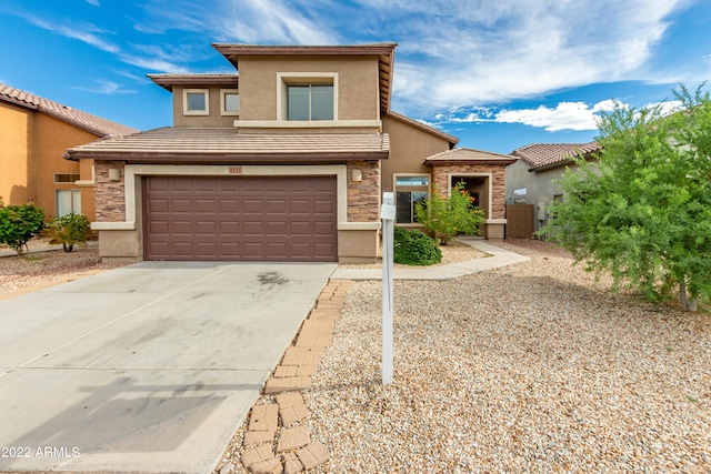 view of front of home featuring a garage