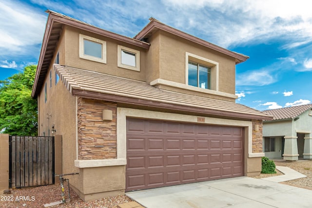 view of front of house featuring a garage