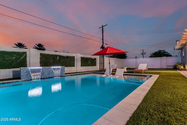 8522 E Virginia Ave, Scottsdale, AZ 85257 - view of pool at dusk