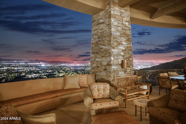 exterior space with an outdoor living space