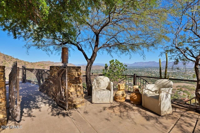 exterior space with a mountain view