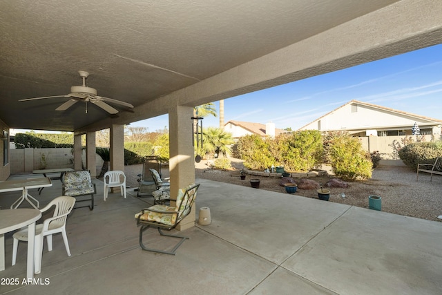 view of patio with ceiling fan