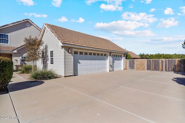 view of home's exterior featuring a garage