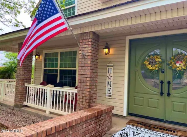 entrance to property with french doors