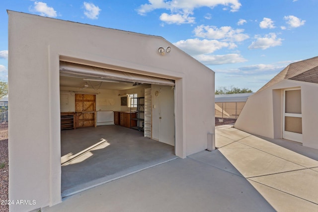 view of garage