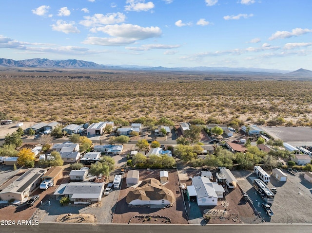 drone / aerial view with a mountain view