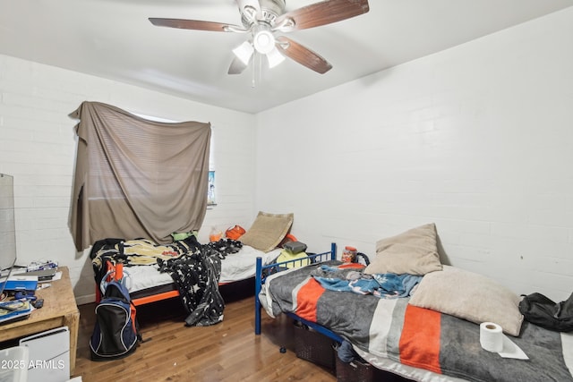 2223 E Roosevelt St, Phoenix, AZ 85006 - bedroom with a ceiling fan and hardwood / wood-style flooring