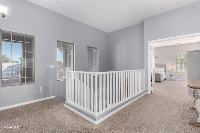 hallway featuring carpet flooring