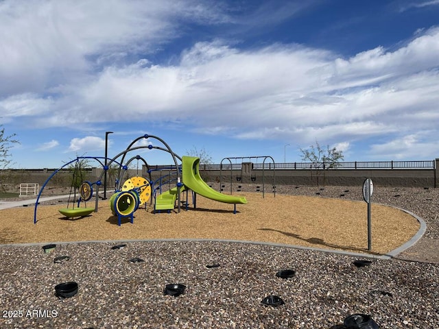 communal playground with fence