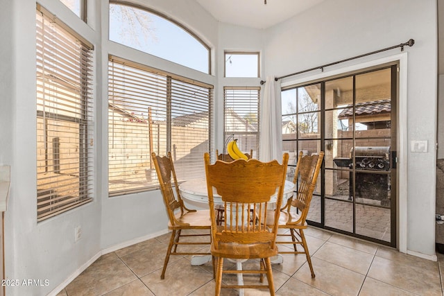 view of tiled dining room