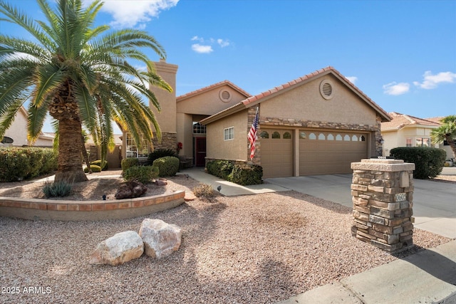 mediterranean / spanish-style house featuring a garage