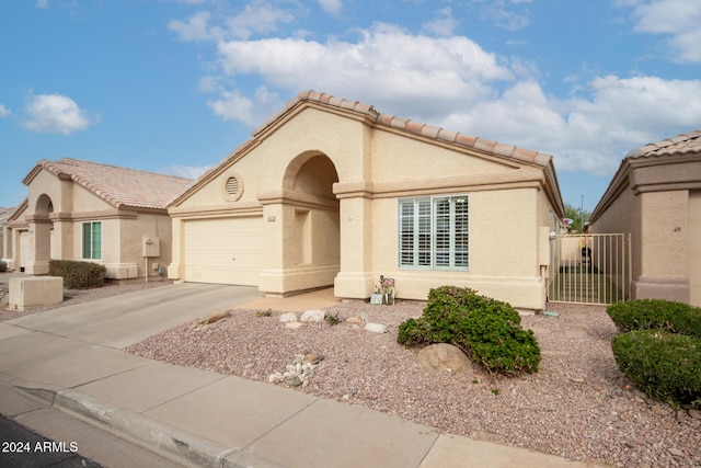 view of front of house with a garage