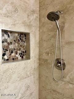 interior details with tiled shower