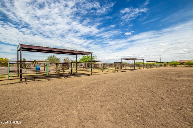 exterior space with a rural view