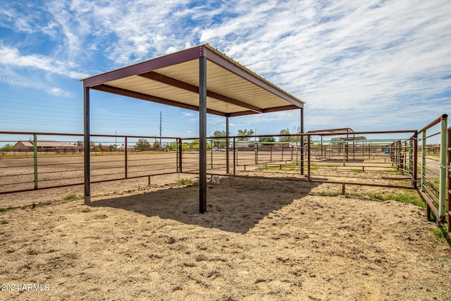 exterior space with a rural view