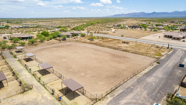 aerial view with a mountain view