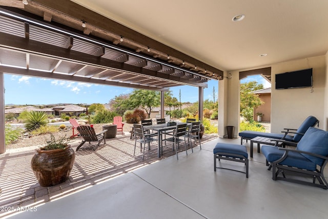 4246 Stage Stop Way, Wickenburg, AZ 85390 - view of patio / terrace featuring outdoor dining area and a pergola