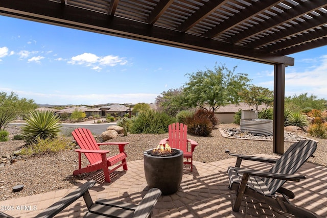 4246 Stage Stop Way, Wickenburg, AZ 85390 - view of patio / terrace featuring a fire pit and a pergola