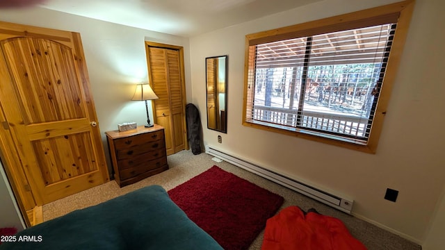 2425 Tall Trees Loop, Forest Lakes, AZ 85931 - carpeted bedroom featuring baseboard heating and baseboards