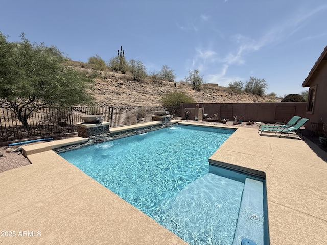 9827 N Desert Rose Dr, Fountain Hills, AZ 85268 - view of pool with a fenced backyard and a patio