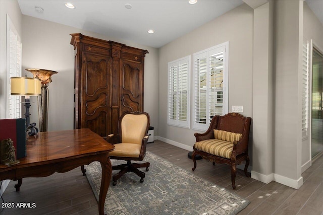 office featuring hardwood / wood-style floors