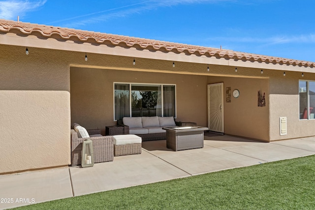 view of patio / terrace with an outdoor living space