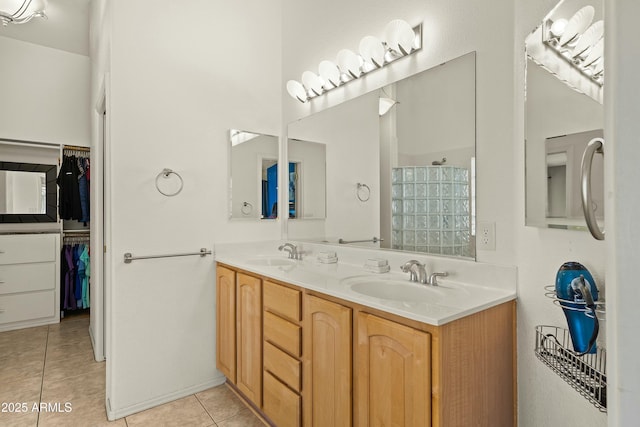 bathroom featuring vanity and tile patterned floors