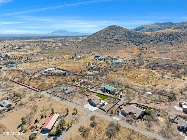 aerial view with a mountain view