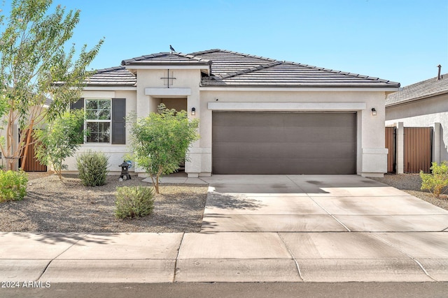 view of front of house with a garage