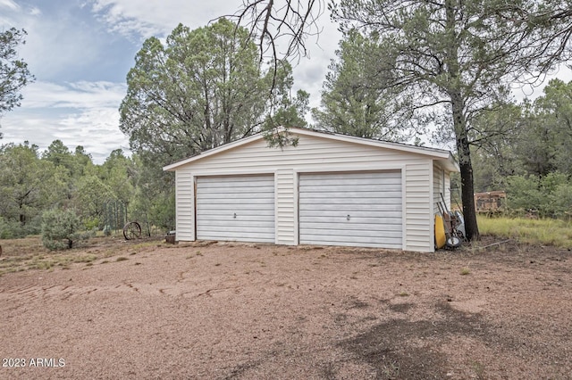 view of garage